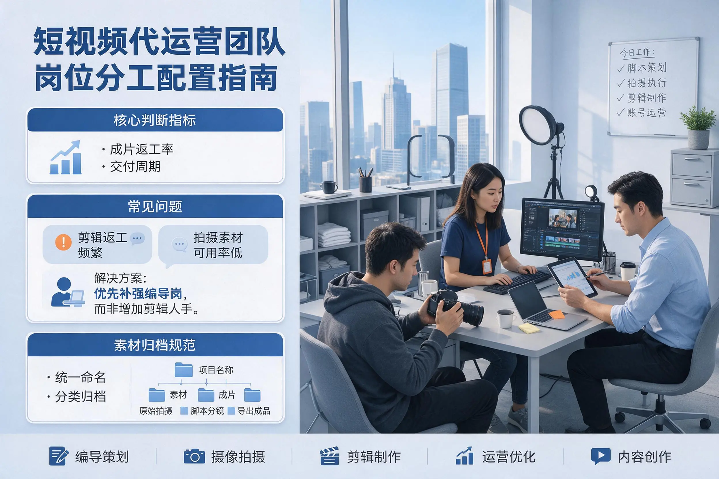 短视频代运营团队如何配置？玉溪企业岗位分工科普说明