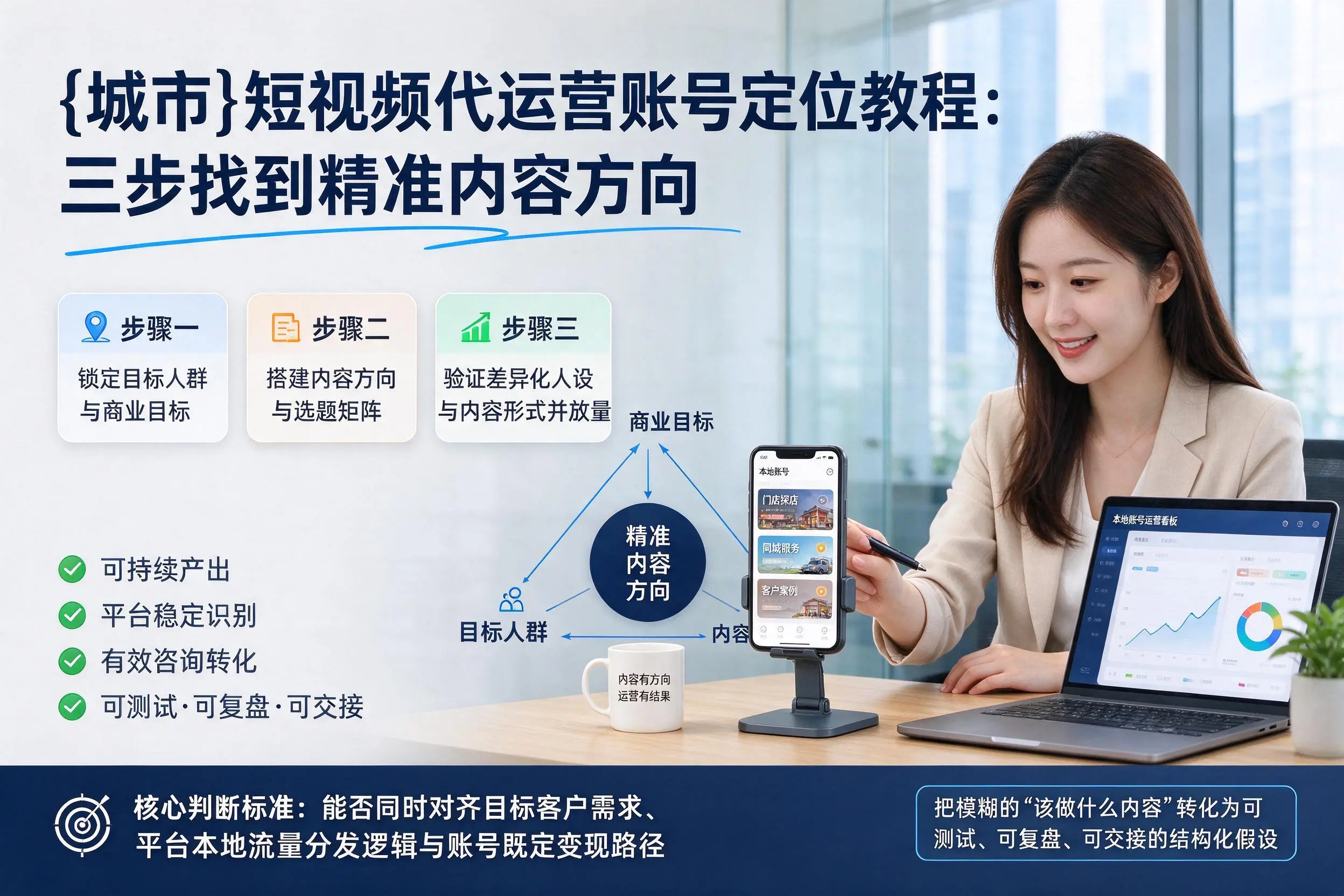 玉溪短视频代运营账号定位教程:三步找到精准内容方向