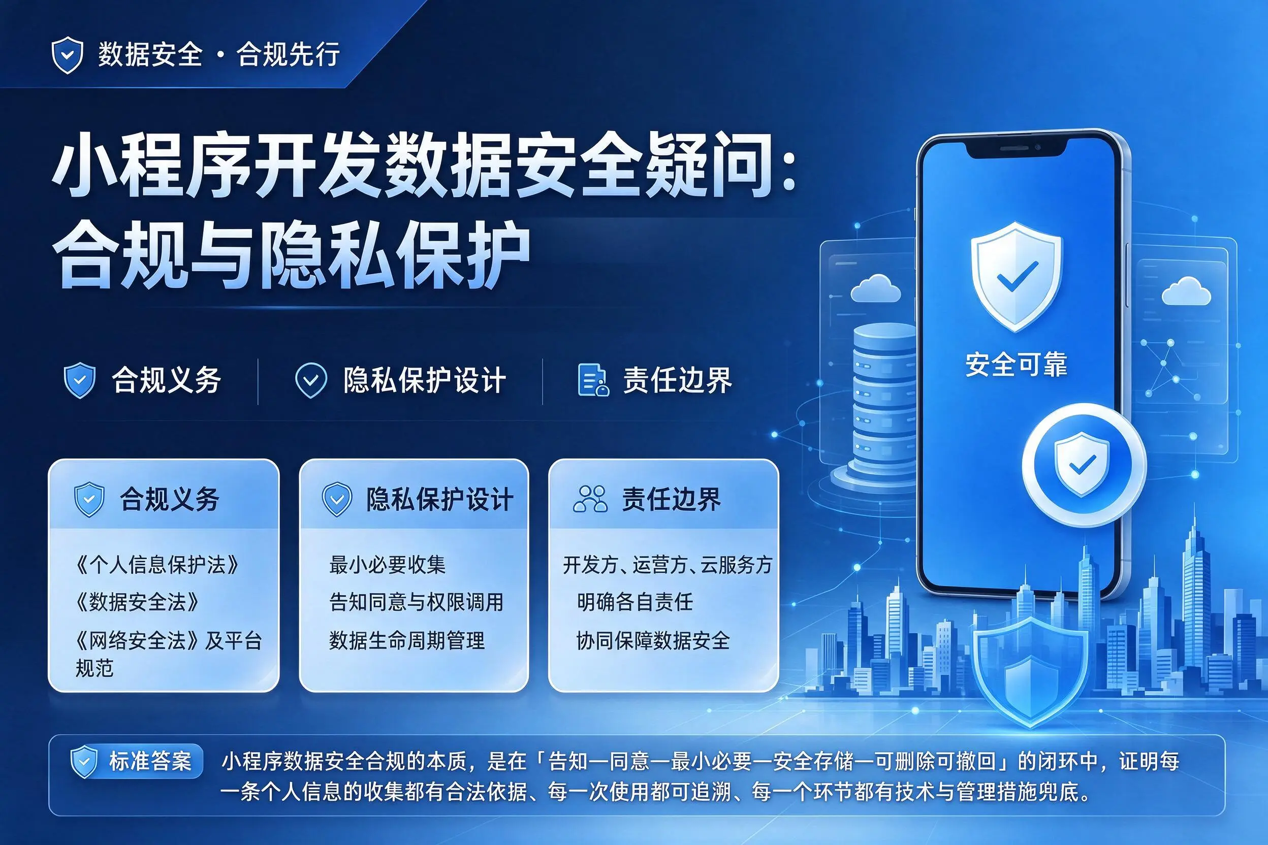 玉溪小程序开发数据安全疑问:合规与隐私保护