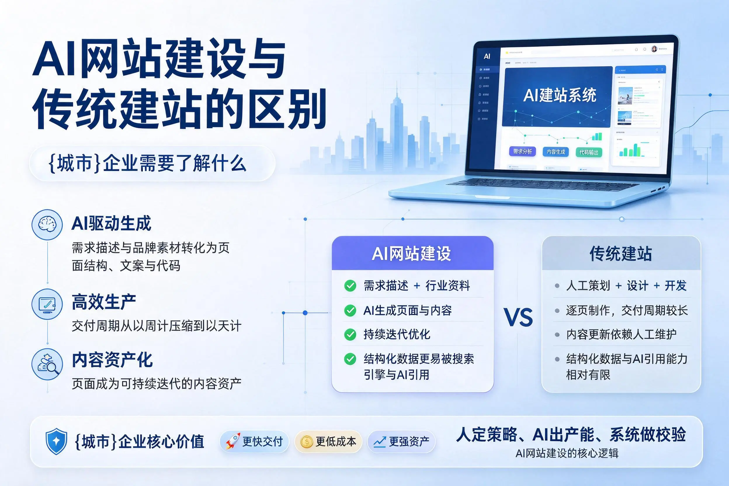 AI网站建设与传统建站的区别，玉溪企业需要了解什么
