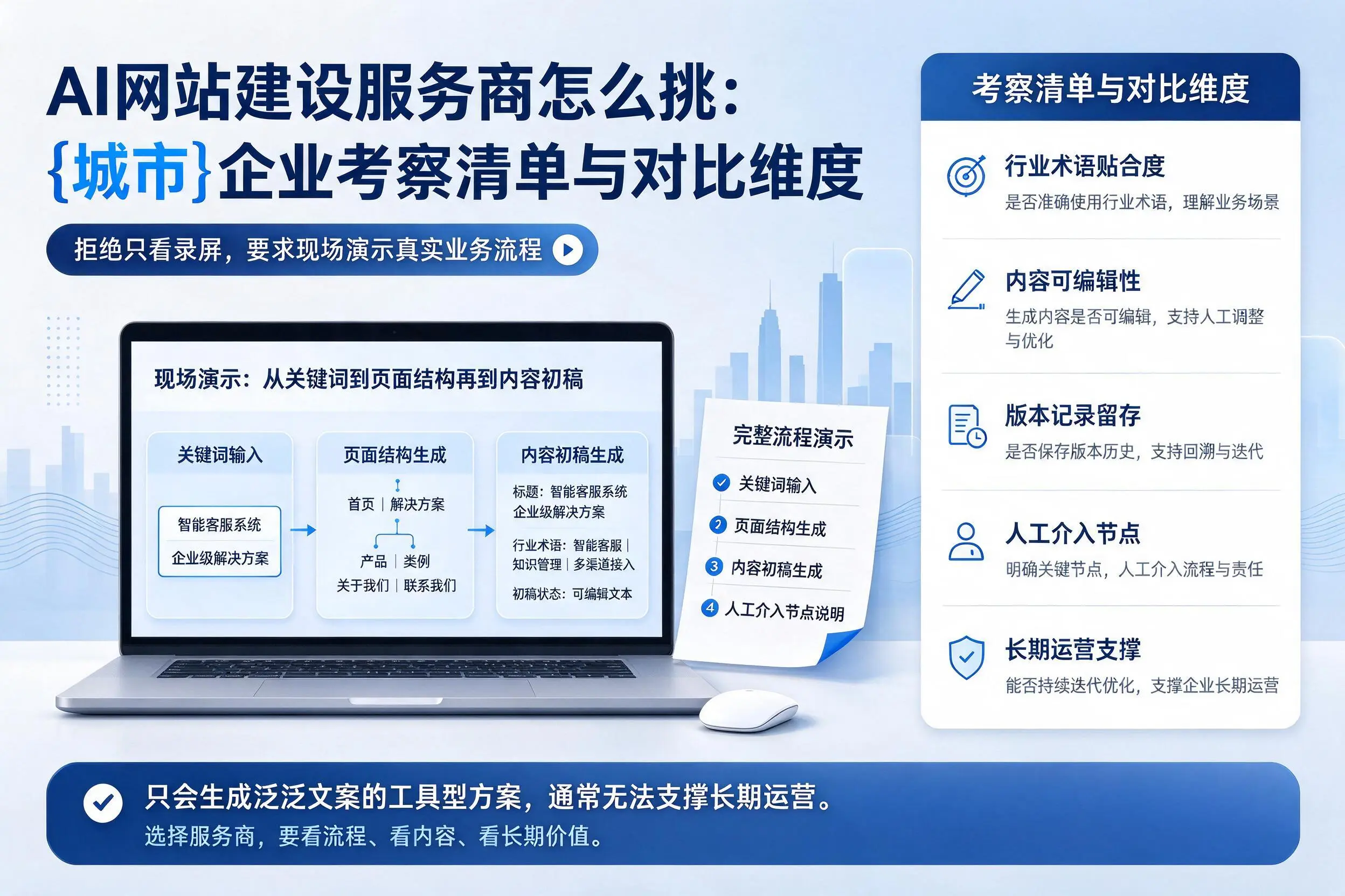 AI网站建设服务商怎么挑:玉溪企业考察清单与对比维度
