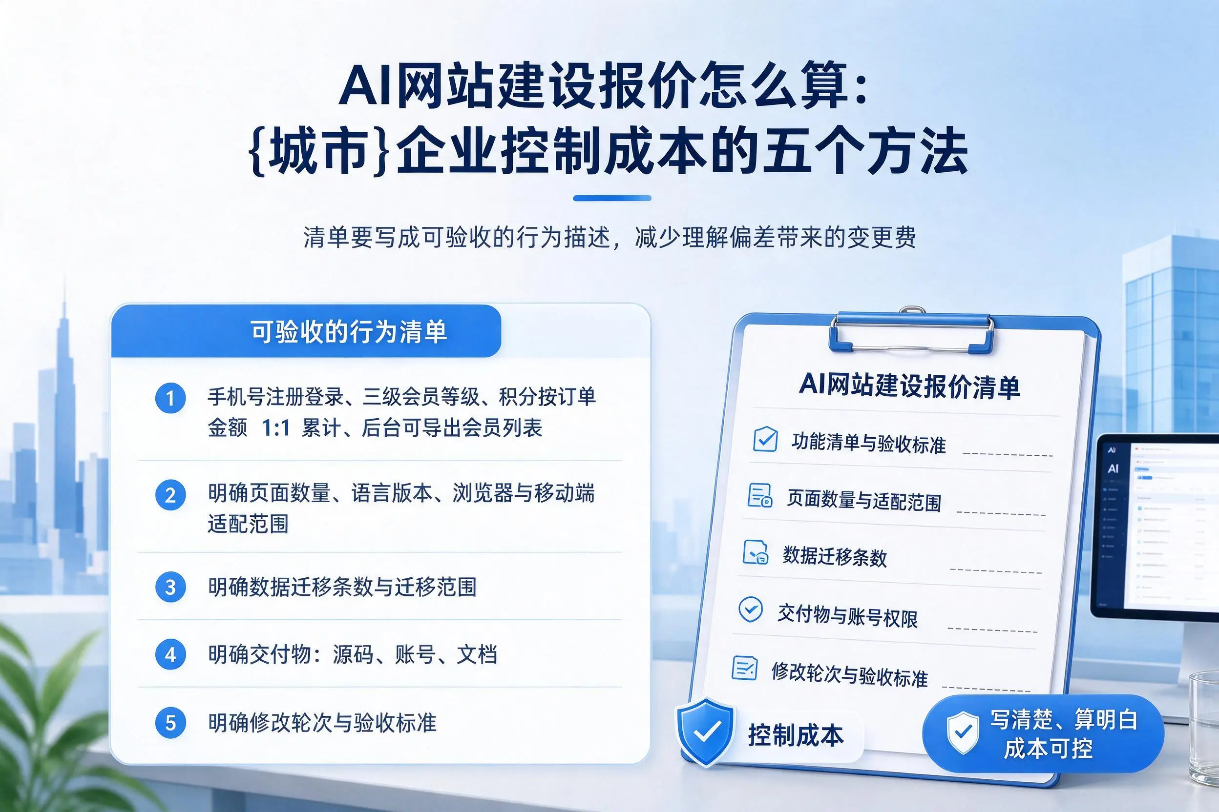 AI网站建设报价怎么算：玉溪企业控制成本的五个方法