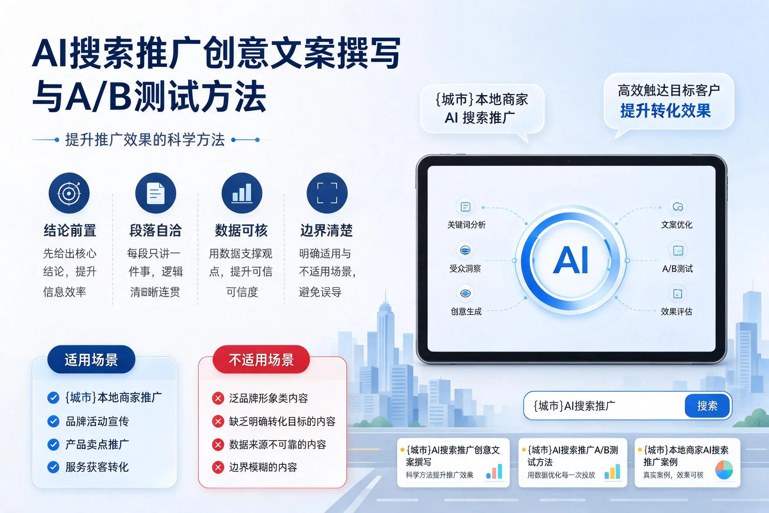 玉溪AI搜索推广创意文案撰写与A/B测试方法